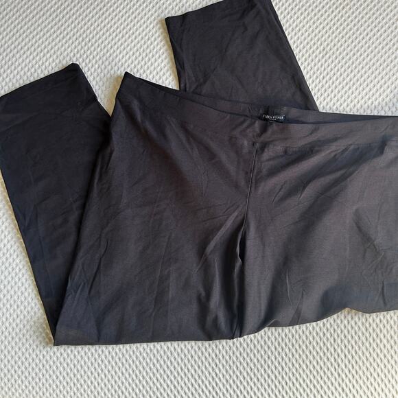 NWT Eileen Fisher Washable Stretch Crepe Pants 3XL Graphite Gray Slim Ankle - Picture 2 of 5